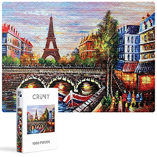 CRUNY Puzzle 1000 Teile Erwachsener kniffel Spaß für die ganze Familie - Abwechslungsreiche 1000 Puzzleteilige Motive für jeden Geschmack, Puzzle Erwachsene, Puzzel 1000 + Teile - Motiv: Paris von CRUNY