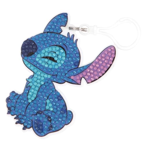 CRYSTAL ART - Charm-Set für Rucksack mit Diamanten, Geschenkidee, kreatives Spielzeug für Mädchen und Jungen – Hand-Aktivität – Disney Lilo und Stitch – Stitch von CRYSTAL ART