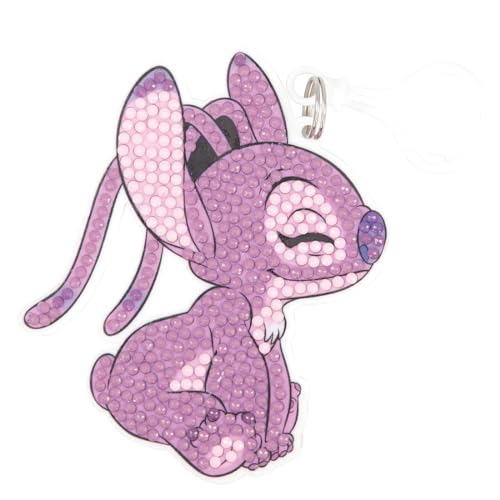 CRYSTAL ART - Charm-Set für Rucksack mit Diamanten, Geschenkidee, kreatives Spielzeug für Mädchen und Kinder, Handarbeit, Disney Lilo und Stitch – Angel von CRYSTAL ART