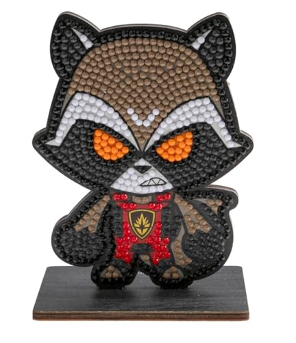 CRYSTAL ART - Set mit Diamant-Figuren – manuelle Aktivität zum Basteln und Spaß – Erwachsene und Kinder – glitzernde Dekoration in verschiedenen Farben – Marvel – Rocket von CRYSTAL ART