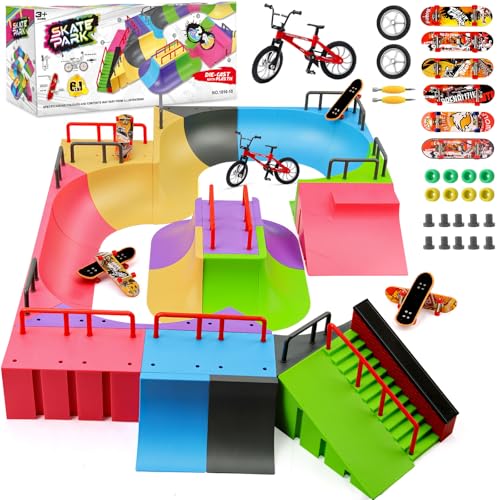 CS COSDDI Finger Skateboard Ramps Sets, Finger Skatepark 57Pcs - Kit DIY Montage Mini Fingerboard Skatepark Training Finger Boards Spielzeug Rampenset für Kinder Geburtstag Geschenk CS COSDDI Finger Skateboard Ramps Sets, Finger Skatepark 57Pcs - Kit DIY Montage Mini Fingerboard Skatepark Training Finger Boards Spielzeug Rampenset für Kinder Geburtstag Geschenk von CS COSDDI