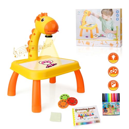 CS COSDDI Zeichenprojektor für Kinder, Projektor Verfolgen und Zeichnen Toy mit Puzzleblöcke & Musik, Trace und Draw Projektor Spielzeug Kinder von CS COSDDI