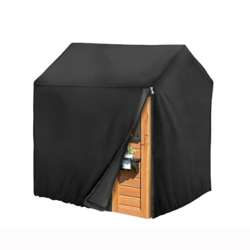 Spielhäuser Abdeckung, Gartenhaus 420D Oxford Wasserdicht Sonnenschutz UV-Beständig Staubdicht Kinderspielhaus Allwetter Schutzhülle, Für Gartenhaus Hof Rasen Holzhütten (Black C,110 * 120 * 140cm) von CSARPECT