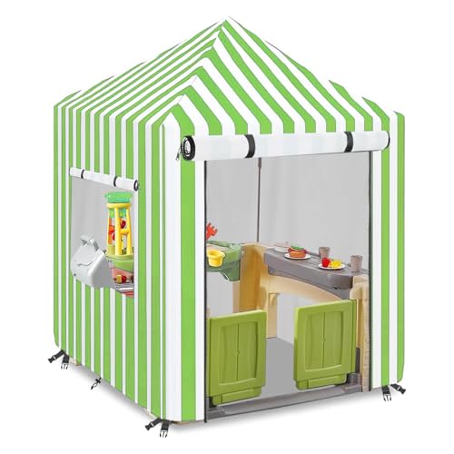 Spielhäuser Abdeckung, Gartenhaus 420D Oxford Wasserdicht Sonnenschutz UV-Beständig Staubdicht Kinderspielhaus Allwetter Schutzhülle, Für Gartenhaus Hof Rasen Holzhütten (Green,56 x 56 x 60.2 inches) von CSARPECT