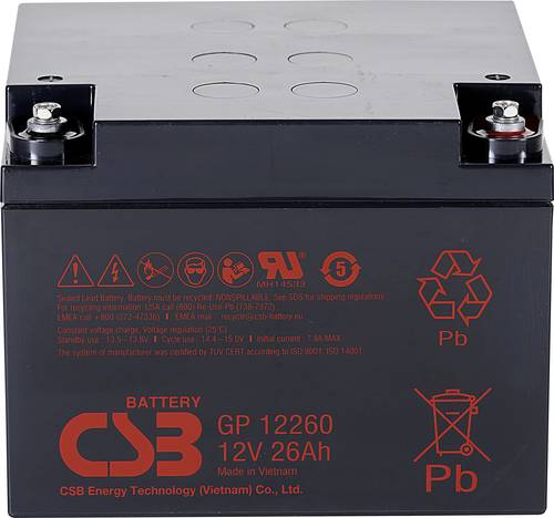 CSB Battery GP 12260 Standby USV GP12260B1 Bleiakku 12V 26Ah Blei-Vlies (AGM) (B x H x T) 166 x 125 von CSB Battery