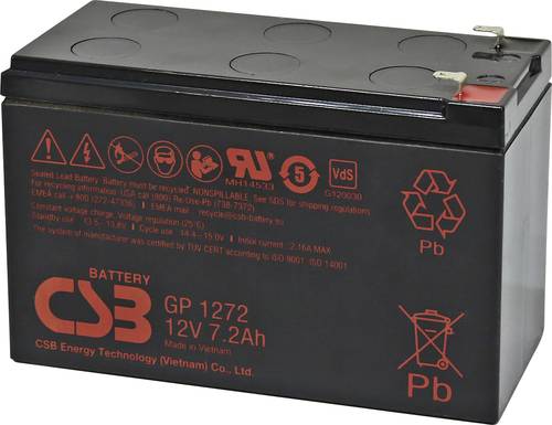 CSB Battery GP 1272 Standby USV GP1272F1 Bleiakku 12V 7.2Ah Blei-Vlies (AGM) (B x H x T) 151 x 99 x von CSB Battery