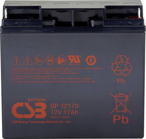CSB Battery GP 12170 Standby USV GP12170I1 Bleiakku 12V 17Ah Blei-Vlies (AGM) (B x H x T) 181 x 167 von CSB Battery
