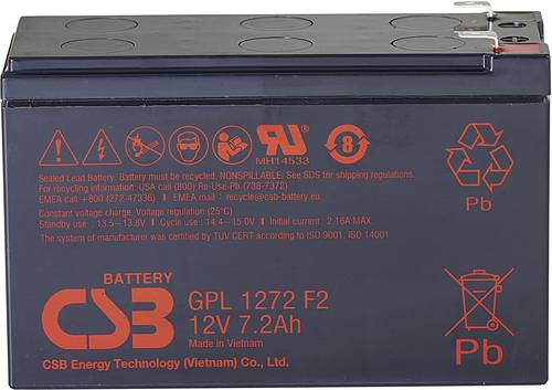 CSB Battery GPL 1272 GPL1272-F2FR Bleiakku 12V 7.2Ah Blei-Vlies (AGM) (B x H x T) 151 x 98 x 65mm Fl von CSB Battery