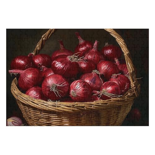 200-teiliges Puzzle für Erwachsene und Familien, herausforderndes Puzzle für Spielabende, Zwiebeln im Korb, personalisierbar, Holzpuzzleteile, 35 x 24 cm, Bilderpuzzle 200-teiliges Puzzle für Erwachsene und Familien, herausforderndes Puzzle für Spielabende, Zwiebeln im Korb, personalisierbar, Holzpuzzleteile, 35 x 24 cm, Bilderpuzzle von CSGJMYGS