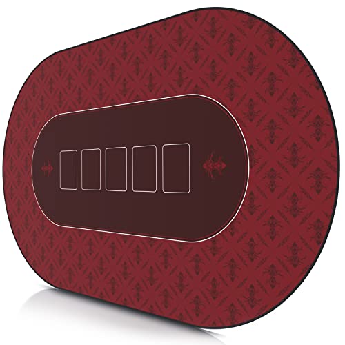 CSL - XXL Deluxe Pokermatte 1000x600mm - XXL Poker Unterlage Pokertisch mit Motiv - Tischunterlage Large Size - Pokertischauflage Red von CSL-Computer