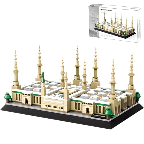 CSNRHG Medina Prophet Moschee Baustein Set Pädagogische Architektur Spielzeug für Alter 6+ Kinder und Erwachsene für Eid al-Fitr 594 Stücke von CSNRHG