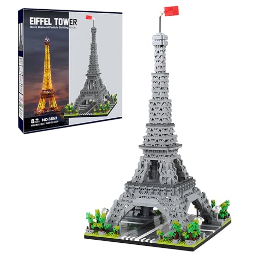 CSNRHG Paris Eiffelturm Weltberühmte Architekturmodell Micro Bausteine Set 3350 Stücke 3D Puzzle Spielzeug Geschenke für Kind und Erwachsene von CSNRHG