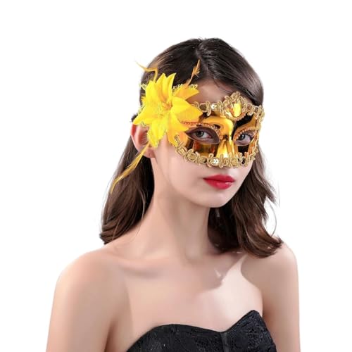 CSSHNL Dekorative Requisiten Gelbe, bezaubernde und traumhafte Damen-Ballmaske, dekorative Maske Maskerade Maske von CSSHNL