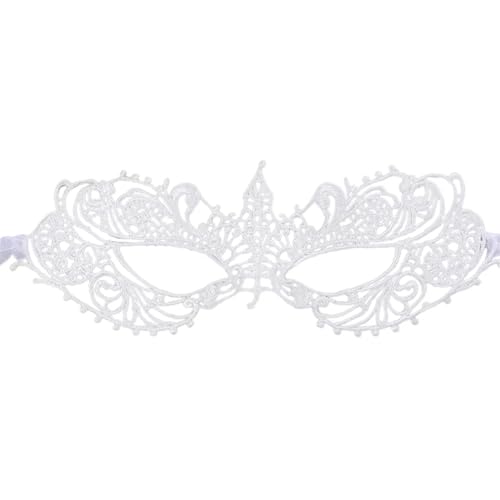 CSSHNL Hohle Spitze Maskerade for Frauen Mädchen Halbe gesicht Maske Make-Up Party Cosplay Prom Requisiten Kostüm Nachtclub Königin Augen Maske Maskerade Maske (Size : White) von CSSHNL