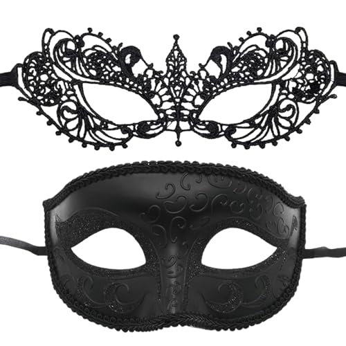 CSSHNL Maskerade Masken for Paar Frau Spitze Männer PP Cosplay Kostüm Karneval Prom Party Persönlichkeit Kopfschmuck Masken Maskerade Maske (Size : Black) von CSSHNL