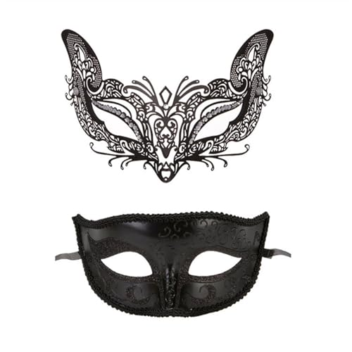 CSSHNL Maskerade Masken for Paar Venezianische Frau Spitze Männer PP Cosplay Kostüm Karneval Prom Party Persönlichkeit Kopfschmuck Masken Maskerade Maske (Size : Blac8) von CSSHNL