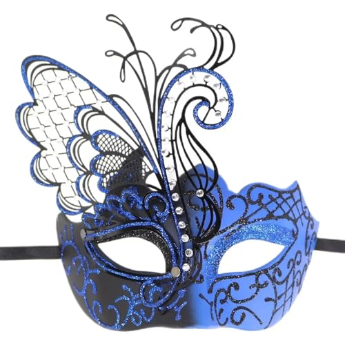CSSHNL Metall Eisen Schmetterling Maskerade Maske Halloween Karneval Ostern Show Party Luxus Maske Sexy Frauen Masken Maskerade Maske (Size : Black) von CSSHNL