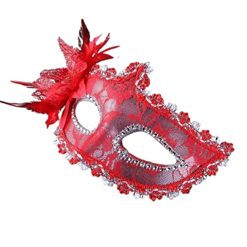 CSSHNL Sexy Maske Venedig Feder Blume Hochzeit Party Performance Kostüm Sex Lady Halloween Maske Maskerade Gesichtsmaske Maskerade Maske (Size : Black) von CSSHNL