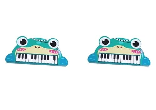 Klavier, Kinder Keyboard Musikinstrument mit Mikrofon (2 Set (Frosch)) von CSXMONEY