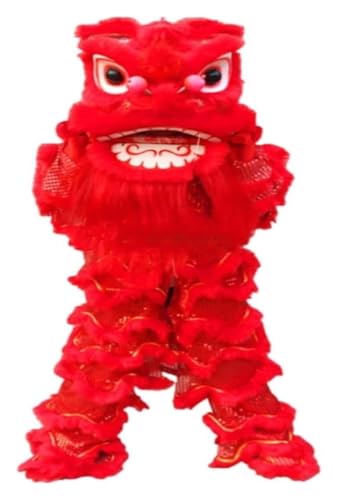 CSYQPDMBDL Löwen-Tanz-Kostüm, Löwen-Tanz-Maskottchen-Kostüm, Chinesischer Drachentanz, Löwentanz-Requisiten, Kostümshow, Löwentanz-Zubehör, Volkskunst, traditionelle Feste(Red) von CSYQPDMBDL