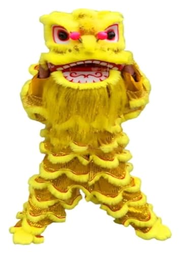 CSYQPDMBDL Löwen-Tanz-Kostüm, Löwen-Tanz-Maskottchen-Kostüm, Chinesischer Drachentanz, Löwentanz-Requisiten, Kostümshow, Löwentanz-Zubehör, Volkskunst, traditionelle Feste(Yellow) von CSYQPDMBDL