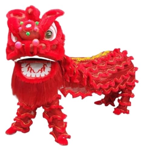 CSYQPDMBDL Löwen-Tanz-Kostüm, Löwen-Tanz-Maskottchen-Kostüm, Löwentanz-Set, Aufführung, Löwentanz-Requisiten, komplettes Set, Drachentanz for traditionelle Feste(Red) von CSYQPDMBDL