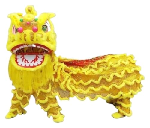 CSYQPDMBDL Löwen-Tanz-Kostüm, Löwen-Tanz-Maskottchen-Kostüm, Löwentanz-Set, Aufführung, Löwentanz-Requisiten, komplettes Set, Drachentanz for traditionelle Feste(Yellow) von CSYQPDMBDL