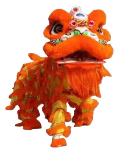 CSYQPDMBDL Löwen-Tanz-Kostüm, Löwen-Tanz-Maskottchen-Kostüm, Outdoor-Sportarten Drachen- und Löwentanz-Requisiten Drachentanz for die Frühlingsfestparty(Orange) von CSYQPDMBDL