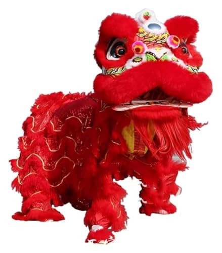 CSYQPDMBDL Löwen-Tanz-Kostüm, Löwen-Tanz-Maskottchen-Kostüm, Outdoor-Sportarten Drachen- und Löwentanz-Requisiten Drachentanz for die Frühlingsfestparty(Red) von CSYQPDMBDL