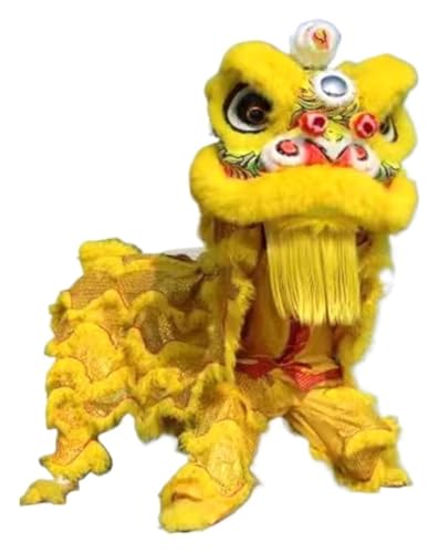 CSYQPDMBDL Löwen-Tanz-Kostüm, Löwen-Tanz-Maskottchen-Kostüm, Outdoor-Sportarten Drachen- und Löwentanz-Requisiten Drachentanz for die Frühlingsfestparty(Yellow) von CSYQPDMBDL