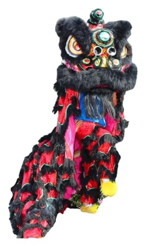 CSYQPDMBDL Löwen-Tanz-Kostüm, Löwen-Tanz-Maskottchen-Kostüm, Traditionelles Kunstfestival Feiern Löwentanz-Aufführung Drachentanz Löwen-Frühlingsfest-Party(Black) von CSYQPDMBDL