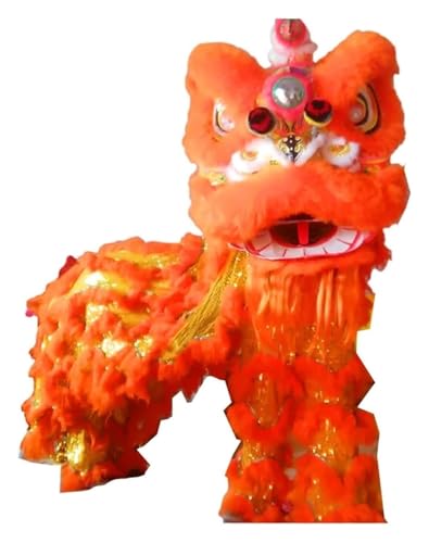 CSYQPDMBDL Löwen-Tanz-Kostüm, Löwen-Tanz-Maskottchen-Kostüm, Traditionelles Kunstfestival Feiern Löwentanz-Aufführung Drachentanz Löwen-Frühlingsfest-Party(Orange) von CSYQPDMBDL