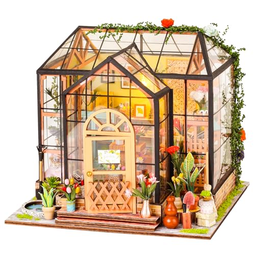 DIY Miniatur Haus, Blumenladen Handwerk Puppenhaus Kit Modell Puppenhaus Bastelset Geburtstag Geschenke für Erwachsene Frauen Mädchen Jennys Blumenhaus ﻿ von CSYY