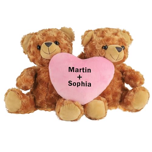 CSstone Personalisierte Teddybär Plüsch Für Paare Valentinstag Teddybären Mit Herz Umarmung Tier Weiche Stuffs Für Ihn/Sie von CSstone