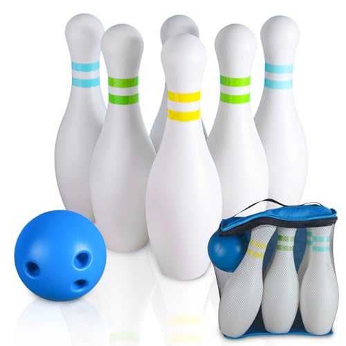 CT SPORTS Riesen Outdoor Bowling Set - Jumbo 6 Pin Bowling Spiel mit Ball für Rasen, Strand, Hinterhof oder Event Spielen von CT SPORTS