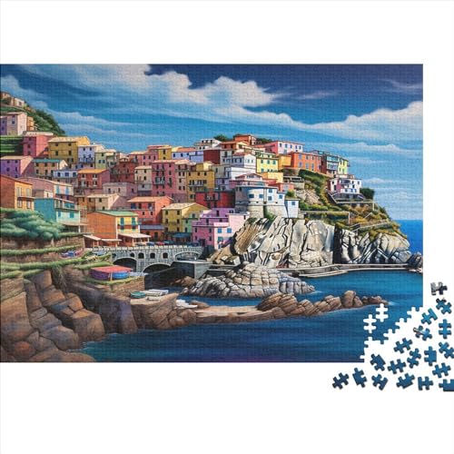 Cinque Terre 1000pcs (75x50cm) Puzzles,Schönes Dorf Anspruchsvolle Spielpuzzles,Geschicklichkeitsspiele Für Die Ganze Familie von CTAMM