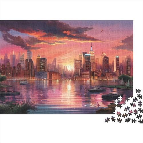 City Night View Puzzle 300pcs (40x28cm) Erwachsene Stadtblick Puzzle Erwachsene Geschicklichkeitsspiel Für Die Ganze Familie von CTAMM