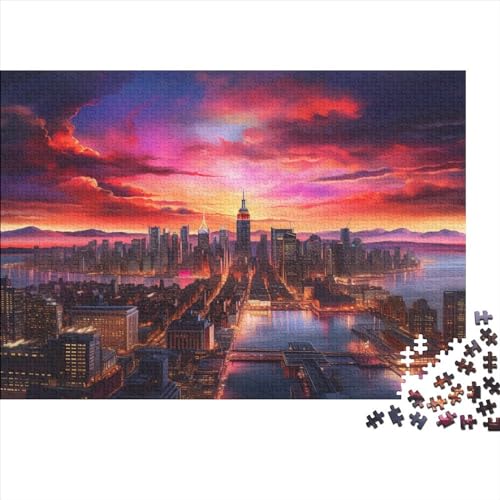 City Night View Puzzle 500pcs (52x38cm),Puzzle Für Erwachsene,Impossible Puzzle,Geschicklichkeitsspiel Für Die Ganze Familie,Puzzle Farbenfrohes,Stadtblick von CTAMM