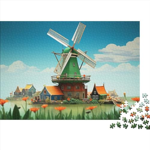 DIY Puzzles 300pcs (40x28cm) Für Erwachsene Windmills Puzzles Für Erwachsene Puzzle-Lernspiele Wasserstadt von CTAMM