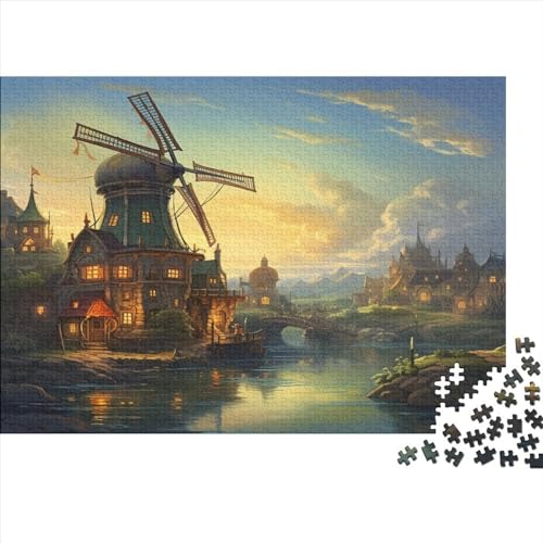 DIY Puzzles 500pcs (52x38cm) Für Erwachsene Windmills Puzzles Für Erwachsene Puzzle-Lernspiele Wasserstadt von CTAMM