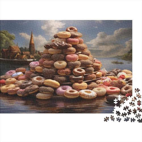 Donuts Dessert 500pcs (52x38cm) Festliches Puzzle Für Erwachsene Feine Süßigkeiten Rätsel,herausforderndes Spiel,DIY Geschicklichkeitsspiele Für Die Ganze Familie von CTAMM