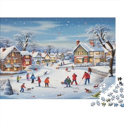 Freizeittage Puzzle 1000pcs (75x50cm) Erwachsene The Winter Village Puzzle Erwachsene Geschicklichkeitsspiel Für Die Ganze Familie von CTAMM