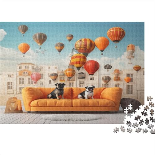 Hot Air Balloon Puzzles 500pcs (52x38cm) Für Erwachsene Hundemuster Puzzle Lernspiele Heimdekorationspuzzle von CTAMM