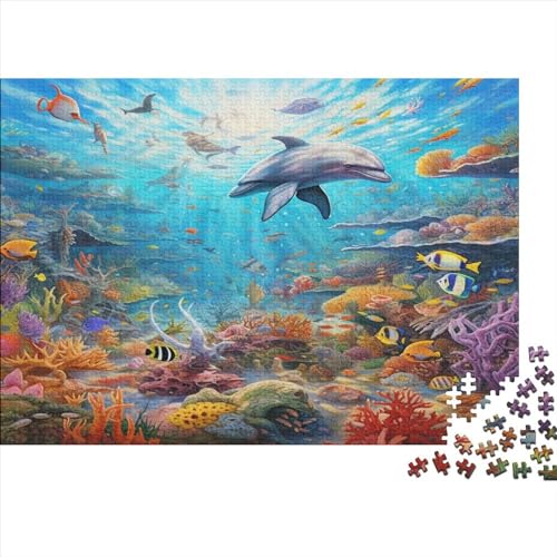 Puzzle 1000pcs (75x50cm) Erwachsene Ocean World Hölzern Puzzles Für Erwachsene,Lustige Spielrätsel Für Erwachsene Coral Delphine Hölzern Puzzles Für Junge Mädchen von CTAMM