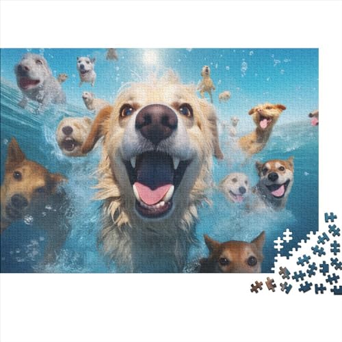 Puzzle Dog Water Park,Puzzle 1000pcs (75x50cm) Ab 14 Jahren,Hundemuster Puzzle Erwachsene,EIN Geschicklichkeitsspiel Für Die Ganze Familie Zum Gemeinsamen Spielen von CTAMM
