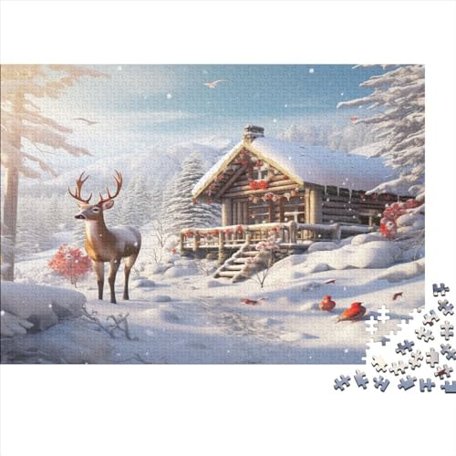 Puzzle Winter Cabin,Puzzle 500pcs (52x38cm) Ab 14 Jahren,Winterwald Puzzle Erwachsene,EIN Geschicklichkeitsspiel Für Die Ganze Familie Zum Gemeinsamen Spielen von CTAMM
