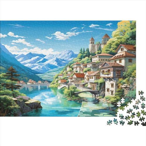 Puzzles 300pcs (40x28cm) Für Erwachsene Hallstatt Landscape Puzzles Für Erwachsene Puzzle-Lernspiele Berglandschaft von CTAMM