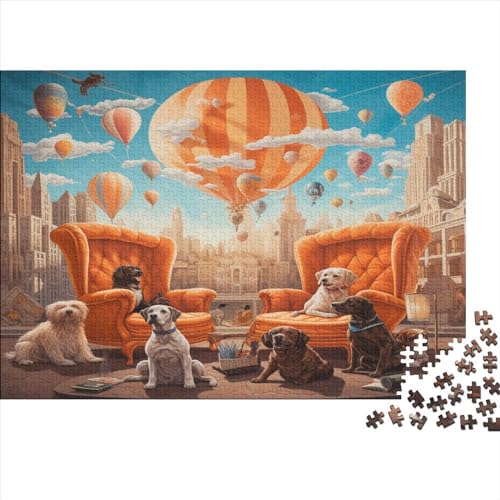 Puzzles 300pcs (40x28cm) Für Erwachsene Hot Air Balloon Puzzles Für Erwachsene Puzzle-Lernspiele Hundemuster von CTAMM