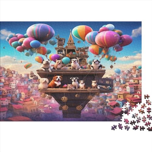 Puzzles 500pcs (52x38cm) Für Erwachsene Hot Air Balloon Puzzles Für Erwachsene Puzzle-Lernspiele Hundemuster von CTAMM