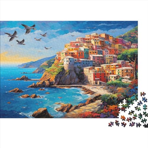 Puzzles Für Erwachsene 1000pcs (75x50cm) Cinque Terre Puzzles Für Erwachsene Anspruchsvolles Spiel Schönes Dorf Heimdekorationspuzzle von CTAMM